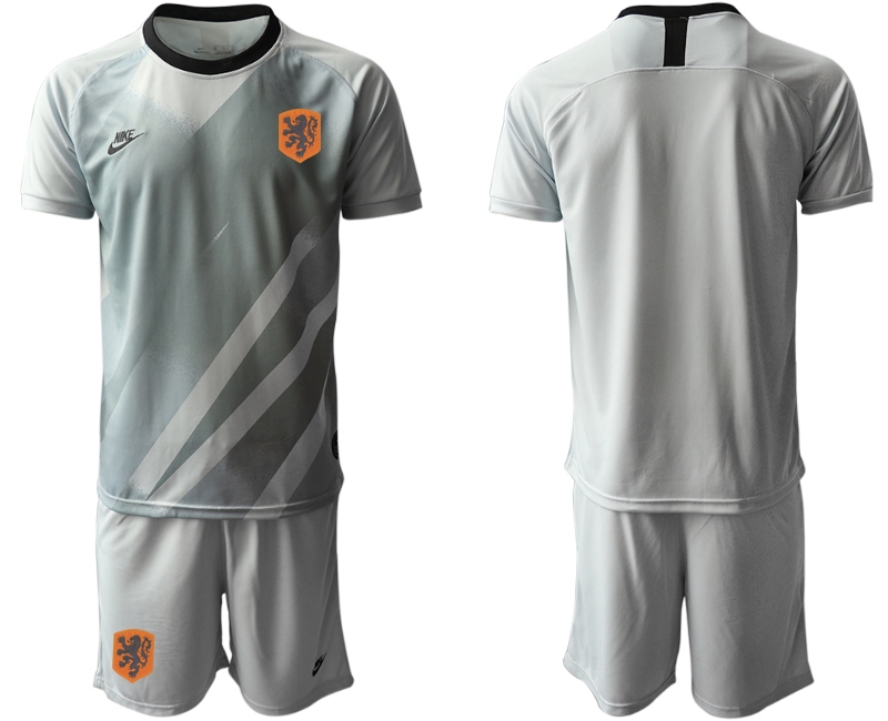 Men 2021 European Cup Netherlands grey goalkeeper Soccer Jerseys->netherlands(holland) jersey->Soccer Country Jersey